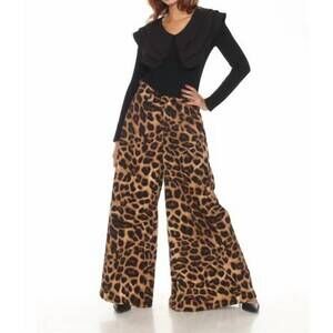 NEW AZI wide leg pallazzo pant in animal print